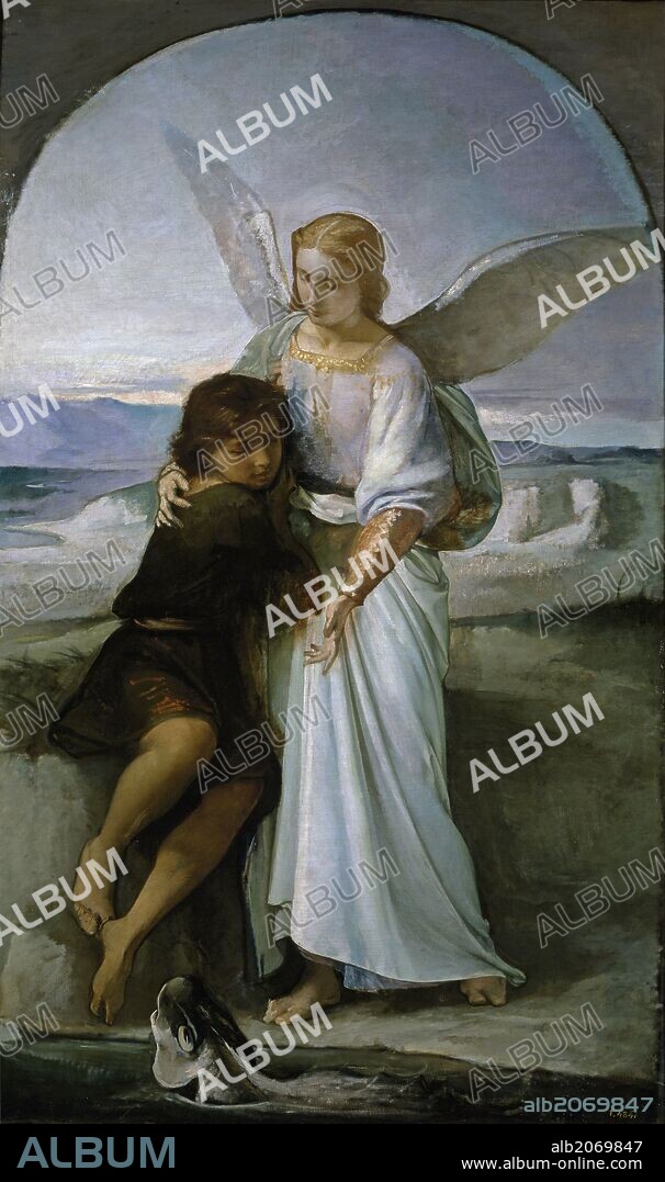 Eduardo Rosales Gallinas / 'Tobías y el ángel', 1858-1863, Escuela Española, Óleo sobre Lienzo, 198 cm x 118 cm, P04620.