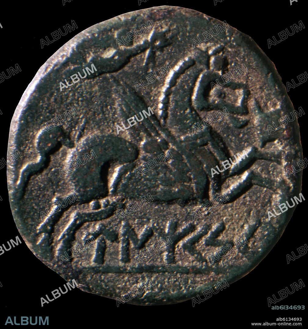 MONEDA IBERICA -DET REVERSO DE UNTIQUESQUEN DE AMPURIAS(CONJ 15185).