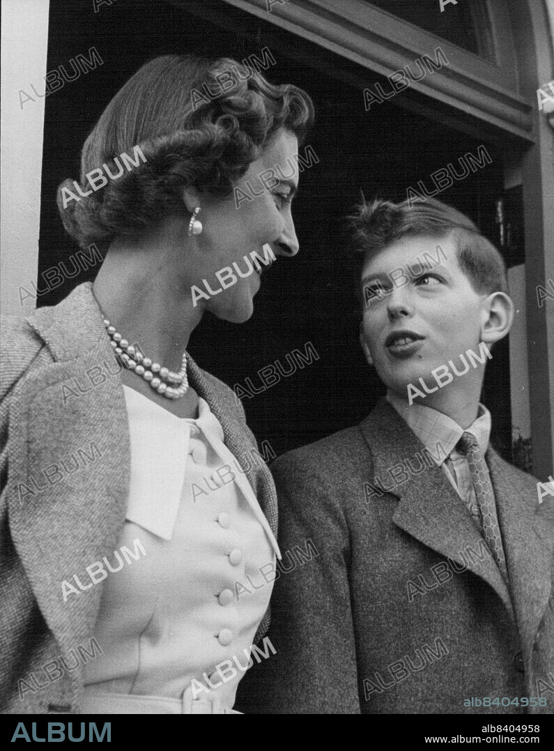 H.R.H. The Duchess Of Kent With The Duke Of Kent: Prince Edward, Duke of Kent, was born 9th October 19358; he is now at Eton. - The photograph was taken at the country residence of the Duchess of Kent, Coppins, Iver, Bucks. August 17, 1950. (Photo by Tom L. Blau, Camera Press).