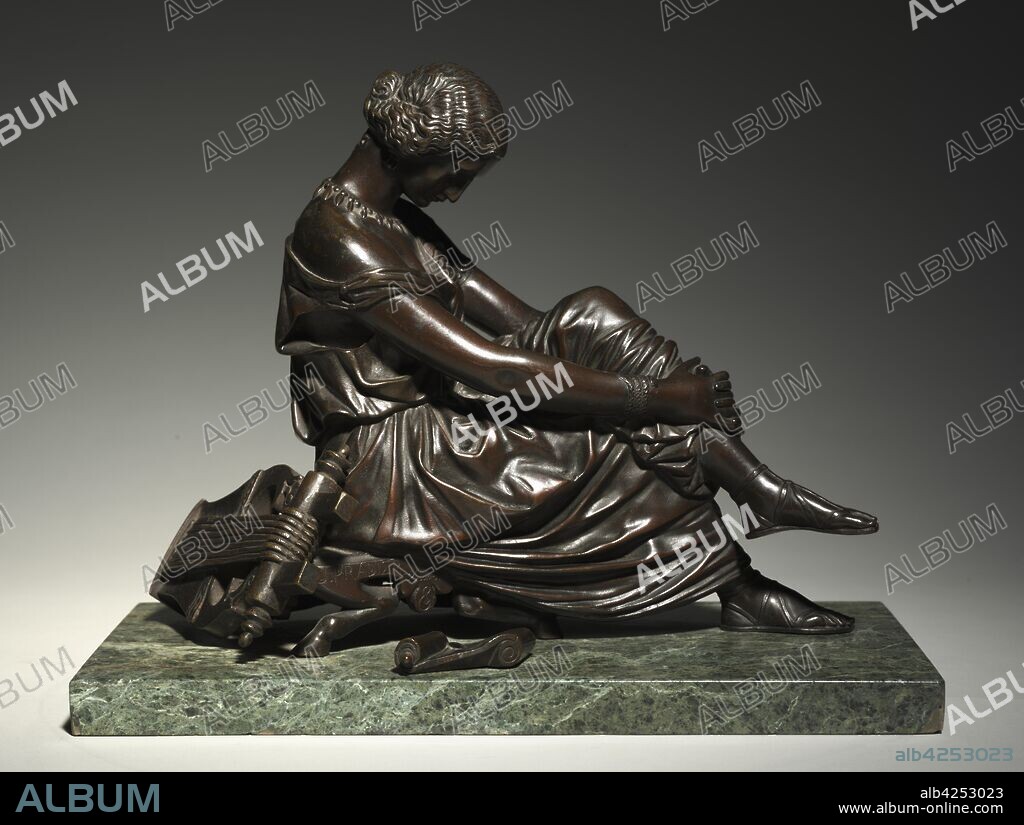 Sappho: Portrait of a Woman (Louise Colet), c. 1830. James Pradier (Swiss, 1790-1852). Bronze; overall: 24.7 x 32 x 17.5 cm (9 3/4 x 12 5/8 x 6 7/8 in.).