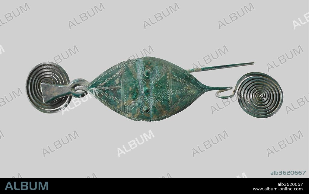 Brooch. Culture: European Bronze Age. Dimensions: Overall: 10 13/16 x 2 11/16 x 1 7/16 in. (27.5 x 6.8 x 3.6 cm). Date: 11th century B.C..