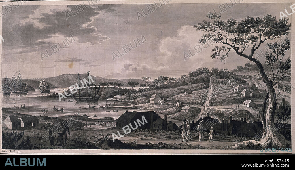 BRAMBILA FERNANDO. VISTA DE LA COLONIA INGLESA DE SIDNEY EN LA NUEVA GALES MERIDIONAL - SIGLO XVIII.