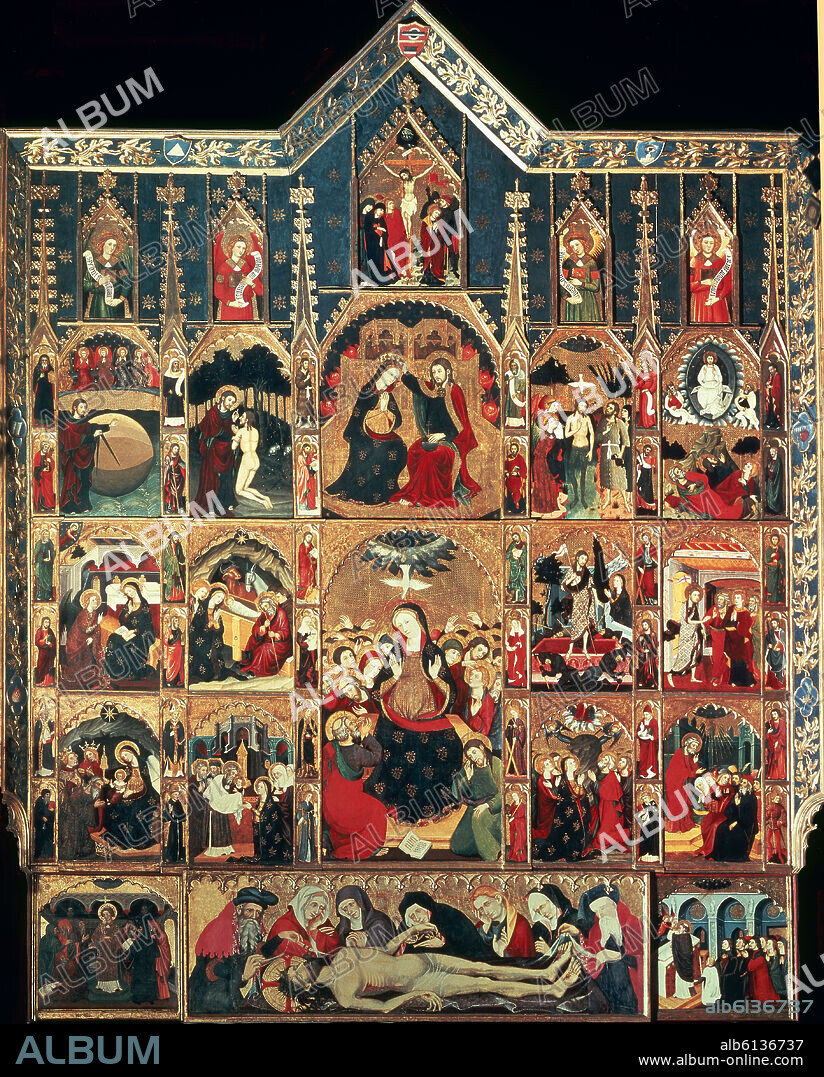 PERE SERRA O PEDRO SERRA (S XIV) ACTIVO DE. RETABLO DEL SANTO ESPIRITU PINTADO HACIA 1394 - GOTICO CATALAN.