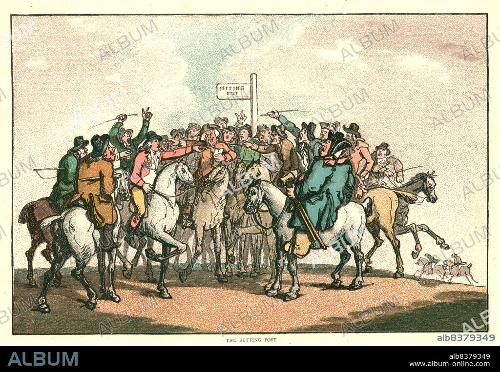 'The Humours of Horse Racing, the Betting Post', c1816 (1886).  From "The Graphic. An Illustrated Weekly Newspaper Volume 33. January to June, 1886".