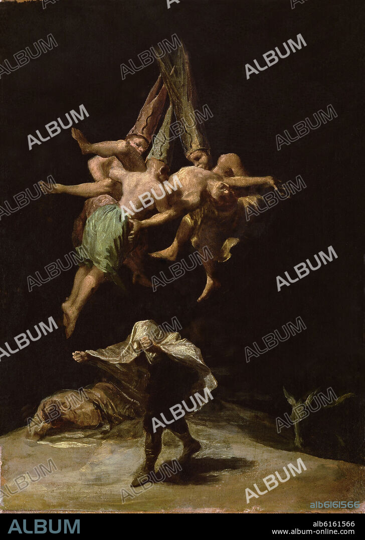 FRANCISCO DE GOYA (1746-1828). VUELO DE BRUJAS O BRUJOS EN EL AIRE - 1797 - OLEO/LIENZO - 435 x 315 cm - ESCUELA ESPAÑOLA.