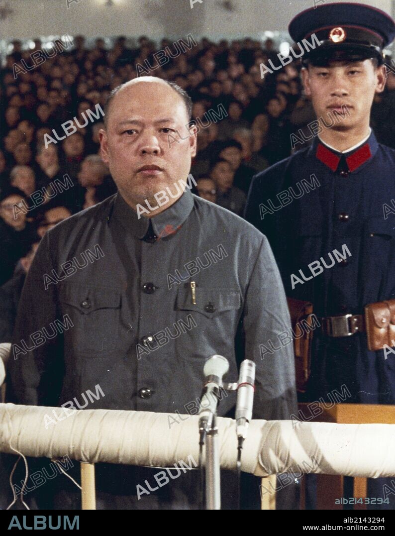 Special court starts hearing the case of 'Lin Biao, Jiang Qing Counter-Revolutionary Cliques'. Yao Wenyuan, one of the 'Gang of Four', in the dock during the trial. November 24, 1980. (Photo by: Sovfoto/UIG via Getty Images).