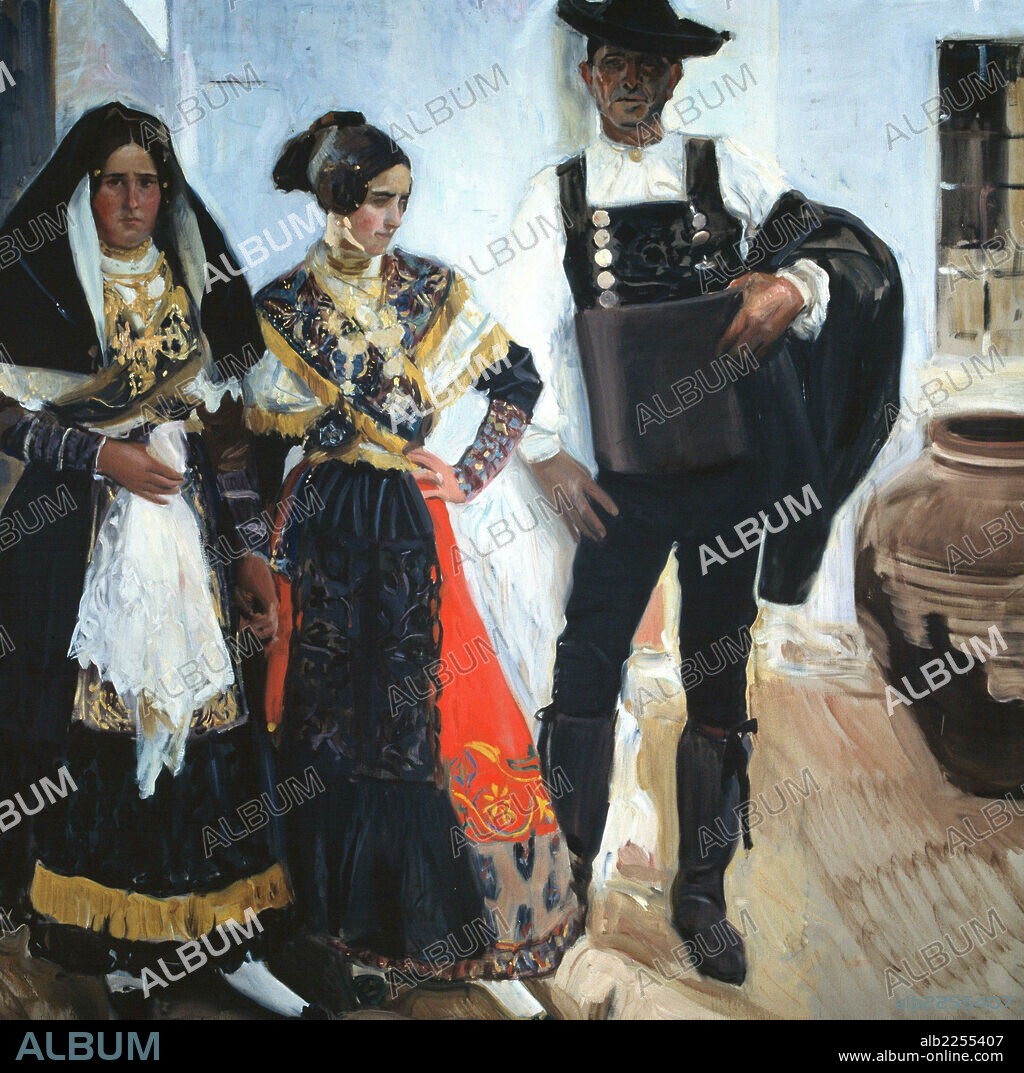 JOAQUIN SOROLLA. PINTOR ESPAÑOL. VALENCIA 1863-1923. " TIPOS DE SALAMANCA ", AÑO 1912. MUSEO SOROLLA. MADRID. ESPAÑA. FOLKLORE.