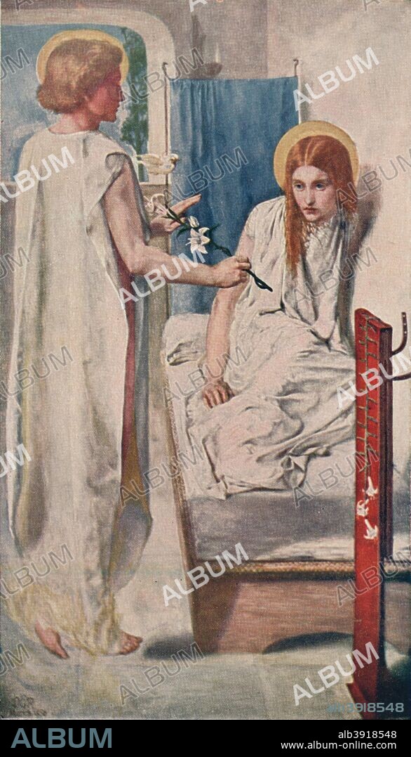 Ecce Ancilla Domini! (The Annunciation), 1849-50. Painting held in the Tate, London. From A History of Painting Volume VIII by Haldane MacFall [T. C. and E. C. Jack, Lodon & Edinburgh, 1911.].