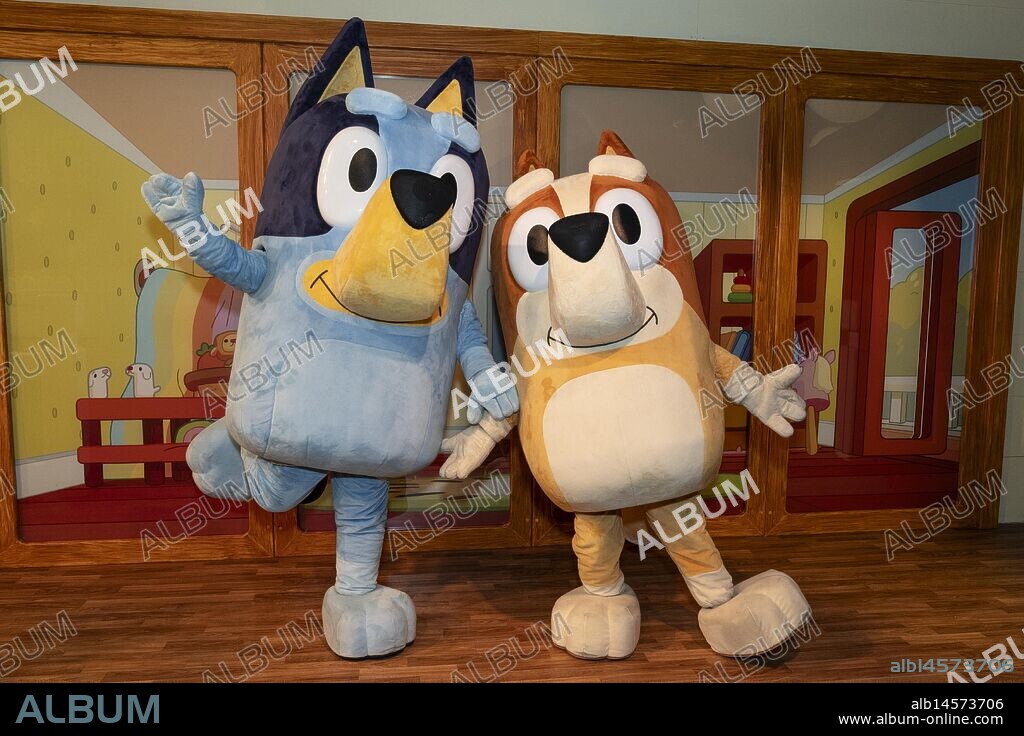 May 14, 2025, New York, New York, USA: Bluey and Bingo characters attend Bush's Bluey Baked Beans and Ashley Tisdale Launch at Camp Bluey in New York on May 14, 2025 (Credit Image: © Lev Radin/ZUMA Press Wire).