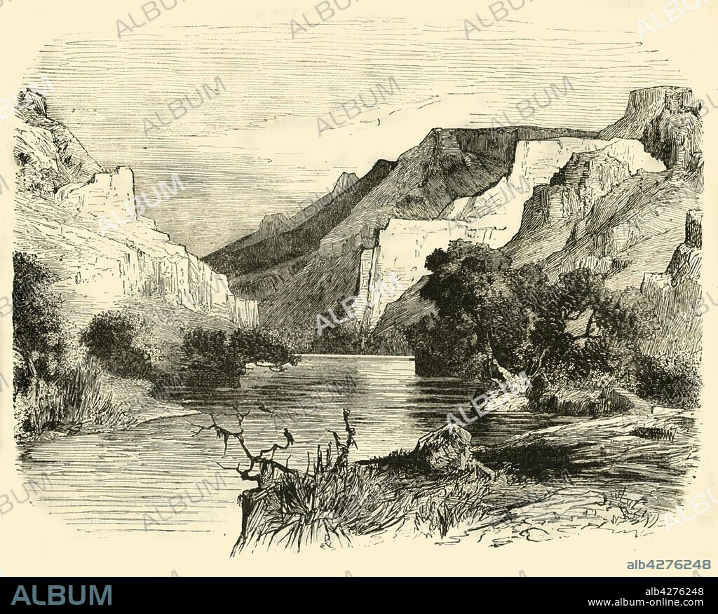 'The Vale of Tempe', 1890. Vale of Tempe in Thessaly, Greece, celebrated by Greek poets as a place of Apollo and the Muses and the scene of numerous battles throughout history. In 480 BC, 10,000 Greeks retreated on hearing the army of Xerxes was overwhelmingly large.  From "Cassell's Illustrated Universal History, Vol. I - Early and Greek History", by Edmund Ollier. [Cassell and Company, Limited, London, Paris and Melbourne, 1890].