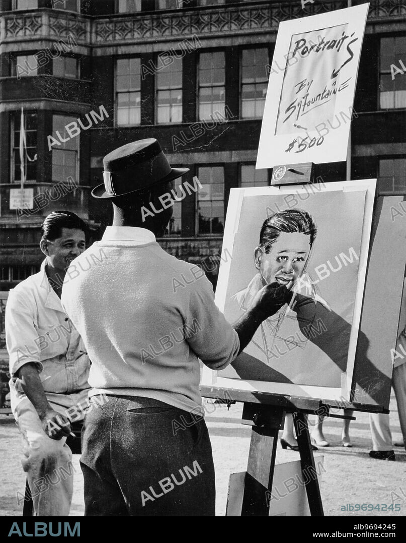 Artist at the 57th Street Art Fair, Chicago, Illinois, June 8, 1957.