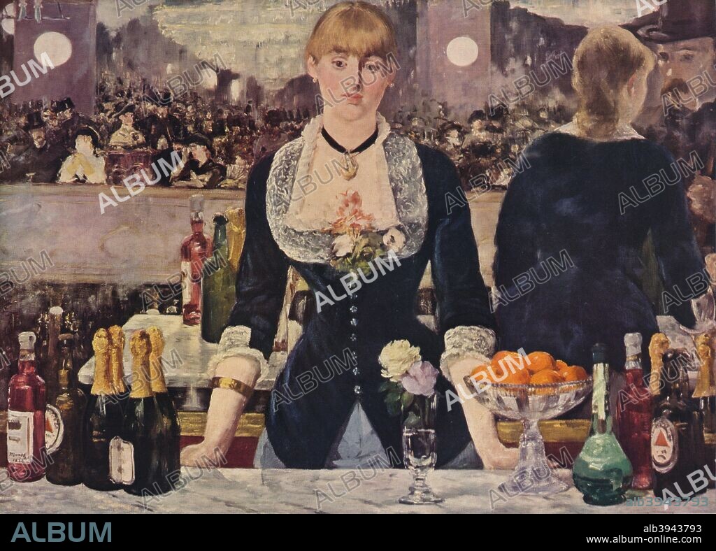 The Bar at the Folies-Bergere, 1882. Painting housed in the Courtauld Institute of Art, London. From World-Famous Paintings edited by J. Greig Pirie [W. & G. Foyle, Ltd, London, 1938.].
