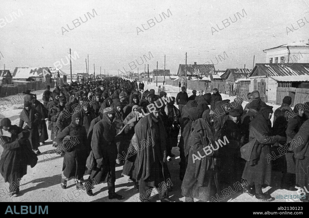 World war 2, battle of stalingrad, over 90,000 german prisoners of war were marched off to the soviet rear, they were the germans that not only saw the volga but crossed it.