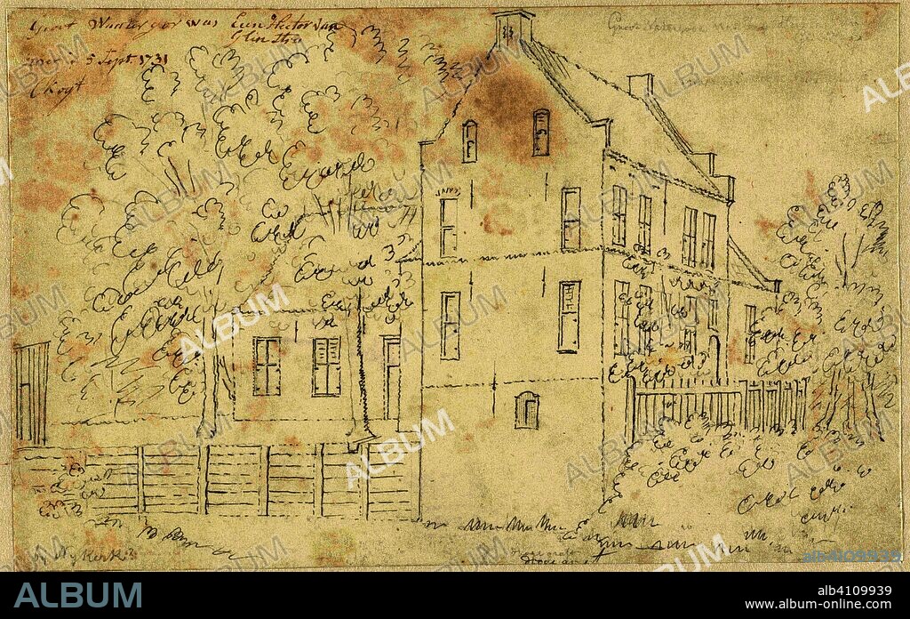 The house Groot Watergoor near Nijkerk. Draughtsman: Cornelis Pronk. Dating: 1731 - 1733. Measurements: h 126 mm × w 202 mm.