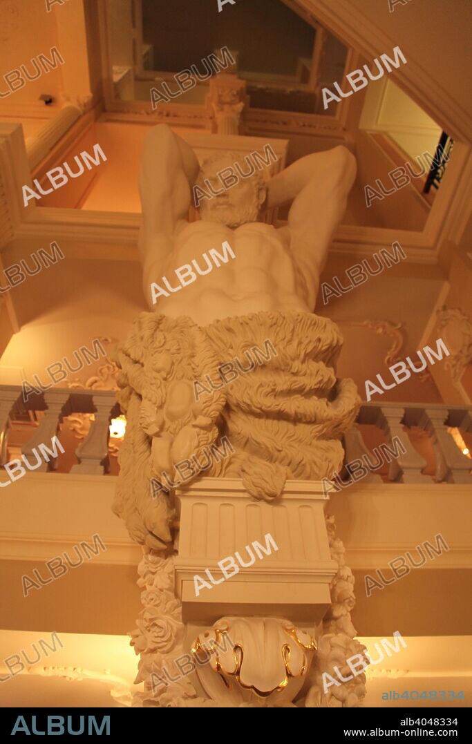 Statue, interior of the Taleon Imperial Hotel, St Petersburg, Russia, 2011. This luxury hotel is a converted 18th century palace.