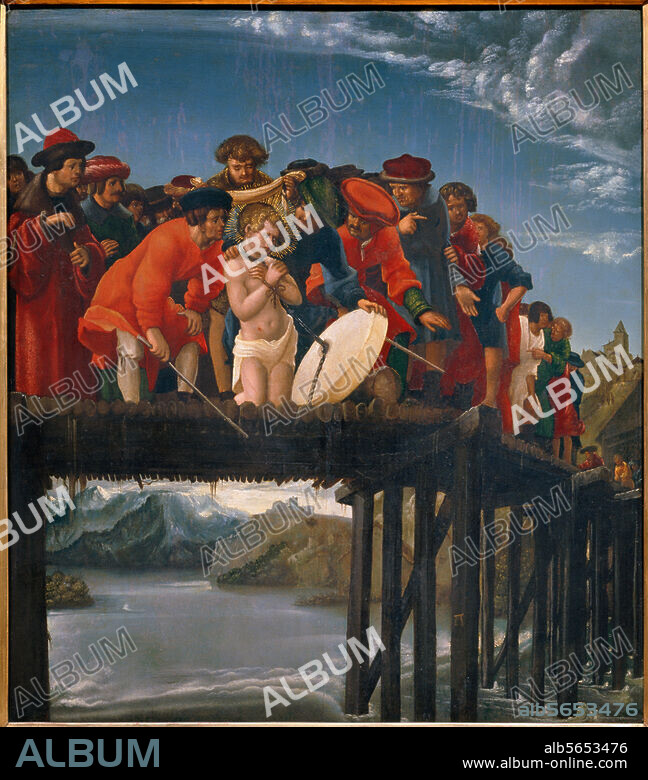 ALBRECHT ALTDORFER. Altdorfer, Albrecht 1480-1538. "Martyrium des heiligen Florian", um 1525-30. Auf Holz, 76 × 67 cm. Inv. Nr. 4 Depot. Florenz, Galleria degli Uffizi.