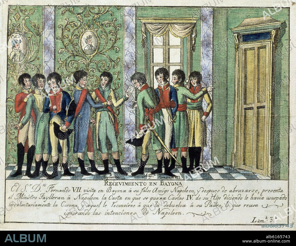 ENCUENTRO EN BAYONA DE FERNANDO VII Y NAPOLEON - 1808.
