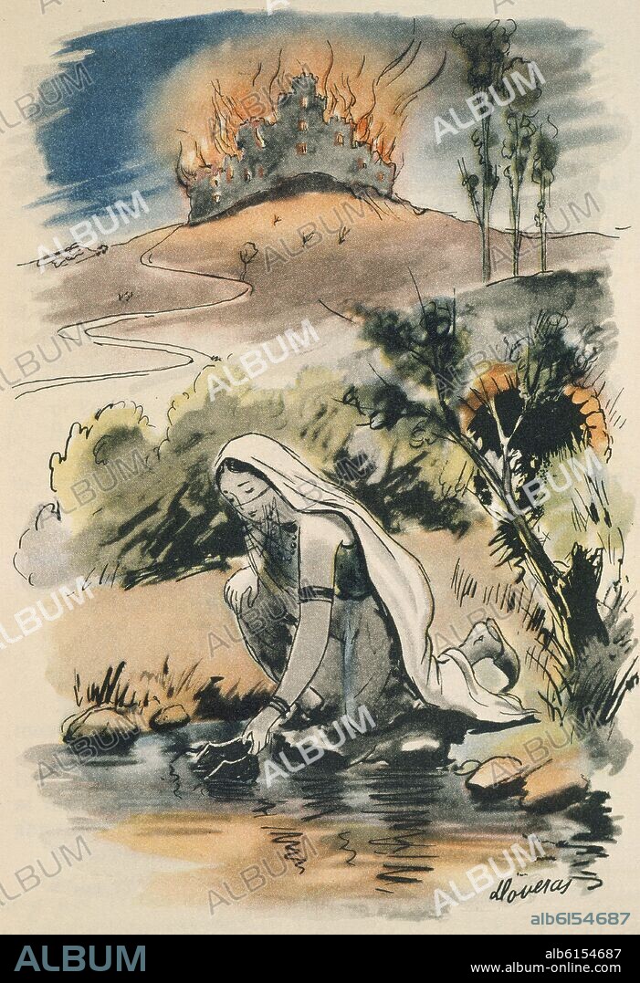 GUSTAVO ADOLFO BECQUER (1836-1870). DIBUJO DE UNA DE SUS OBRAS.