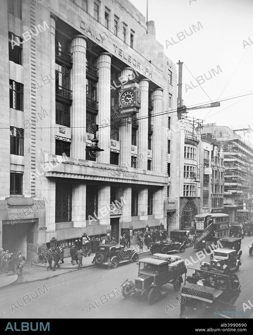 The Daily Telegraph building, Fleet Street, City of Westminster, London, early 1930s. Reid, an amateur photographer of independent means, began an ambitious project to record, in photographs and prose, an extended walk through the historic Cities of Westminster and London. By the time of his death in 1933 he had taken over 700 photographs, organised geographically into a series of albums, and had compiled two manuscript books, entitled The Route Ornate, which served to annotate the photographic journey. The photographs are remarkable for their pictorial and technical quality.