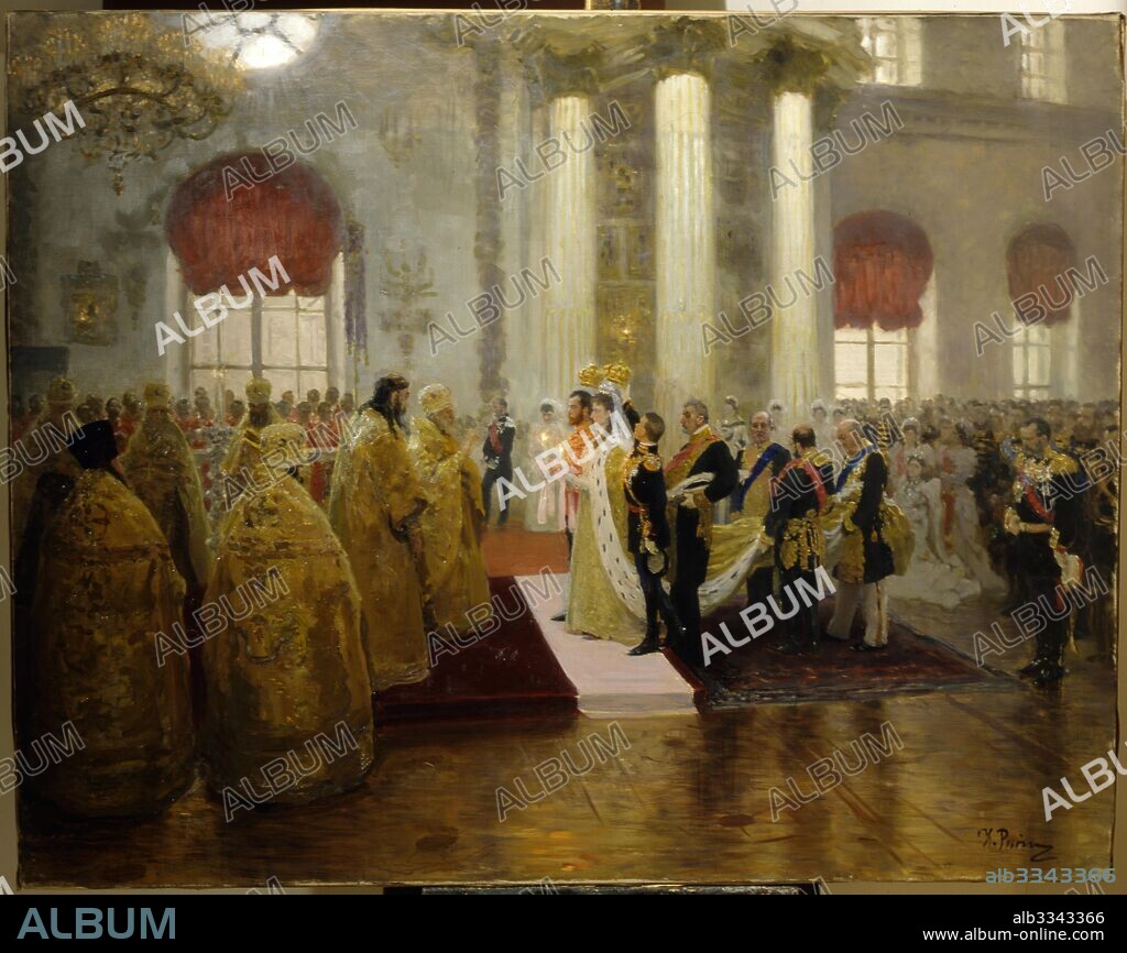 ILYA YEFIMOVICH REPIN. The wedding of Tsar Nicholas II and the Princess Alix of Hesse-Darmstadt on November 26, 1894.