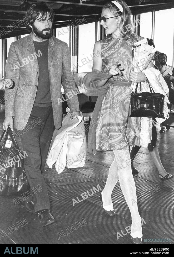 Franco Nero and Vanessa Redgrave, Rome Airport 1968.