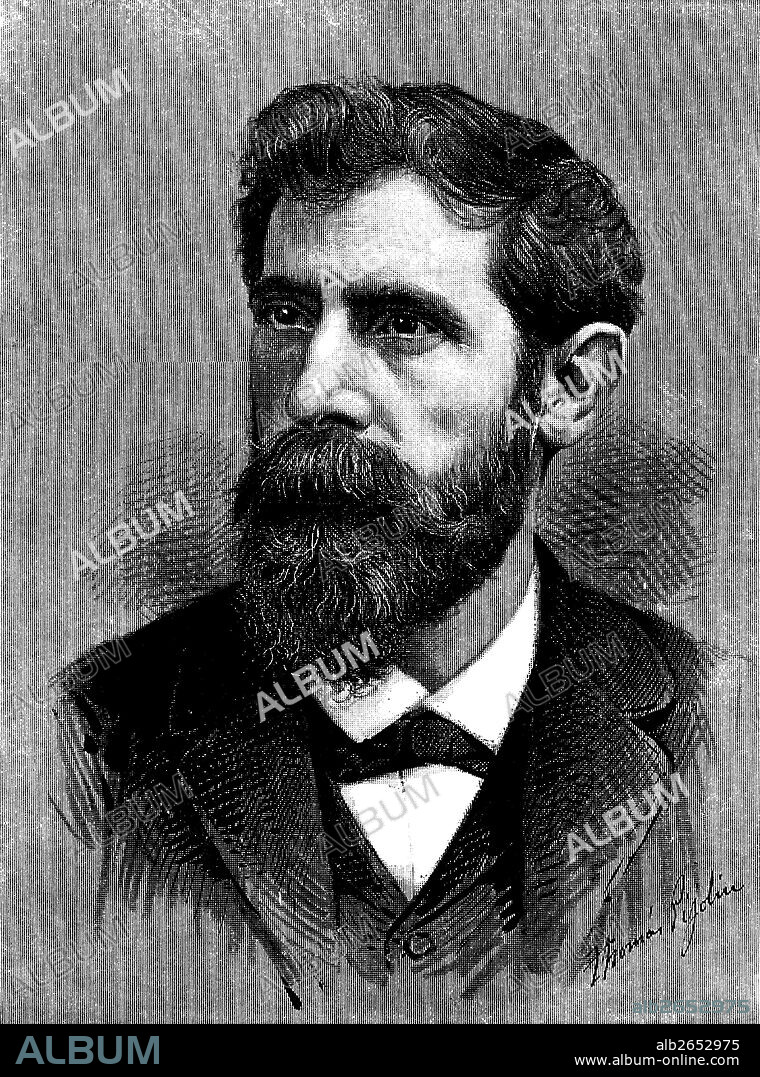 Tomás Bretón Hernández (1850-1923), compositor y director de orquesta castellano. Grabado de 1892.