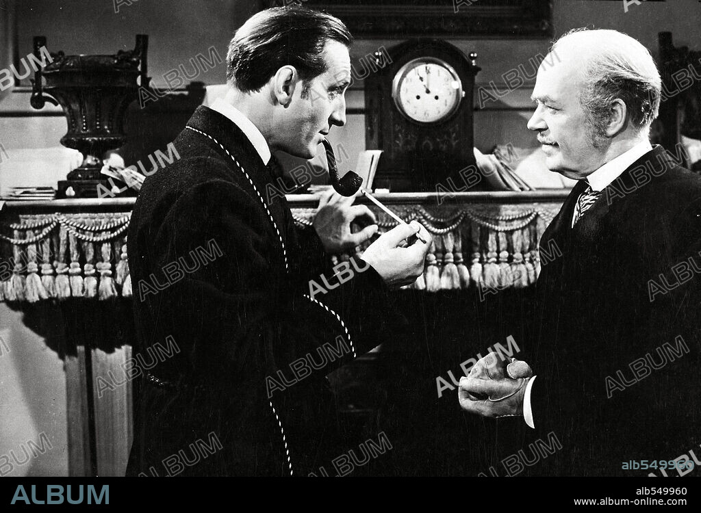 BASIL RATHBONE dans THE ADVENTURES OF SHERLOCK HOLMES, 1939, réalisé par ALFRED L. WERKER. Copyright 20TH CENTURY FOX.