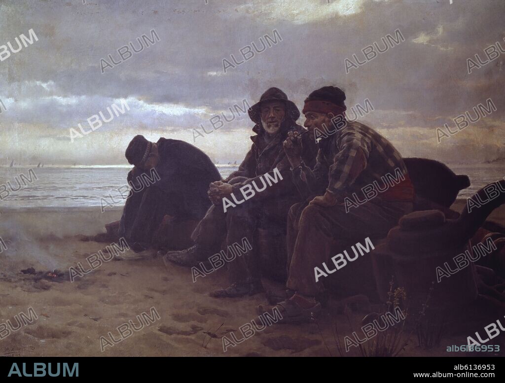 DIONISIO BAIXERAS (1862-1943). RECUERDOS - VIEJOS MARINEROS A LA ORILLA DEL MAR -1888-9.