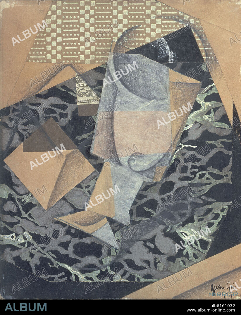 JUAN GRIS. VASO Y PAQUETE DE TABACO - 1914.