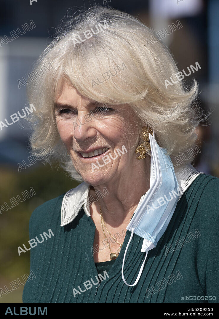 CAMILLA PARKER BOWLES. March 30, 2021, Uckfield, United Kingdom: Image Licensed to i-Images Picture Agency. 30/03/2021.Uckfield,United Kingdom. Camilla, Duchess of Cornwall ,during a visit to Kamsons Pharmacy head office in Uckfield, East Sussex, United Kingdom. (Credit Image: © Pool/i-Images via ZUMA Press).