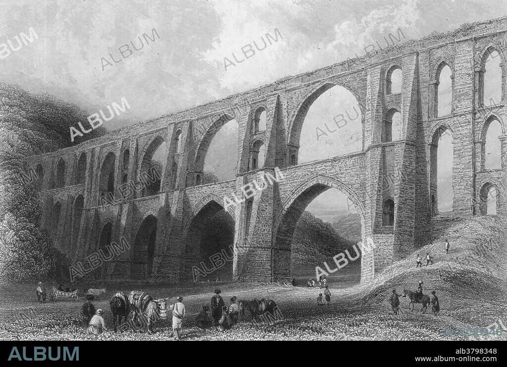 The Valens Aqueduct is a Roman aqueduct which was the major water providing system of the Eastern Roman capital of Constantinople (modern Istanbul, Turkey). The exact date that construction on the aqueduct began is uncertain, but it was completed in the year 368 during the reign of Roman Emperor Valens, whose name it bears. The Romans constructed numerous aqueducts to bring water from distant sources into their cities and towns, supplying public baths, latrines, fountains and private households. Waste water was removed by complex sewage systems and released into nearby bodies of water, keeping the towns clean and free from effluent. Some aqueducts also provided water for mining operations and the milling of grain. Aqueducts moved water through gravity alone, being constructed along a slight downward gradient within conduits of stone, brick or concrete. Where valleys or lowlands intervened, the conduit was carried on bridgework, or its contents fed into high-pressure lead, ceramic or stone pipes and siphoned across. Most Roman aqueducts proved reliable, and durable; some were maintained into the early modern era, and a few are still partly in use.