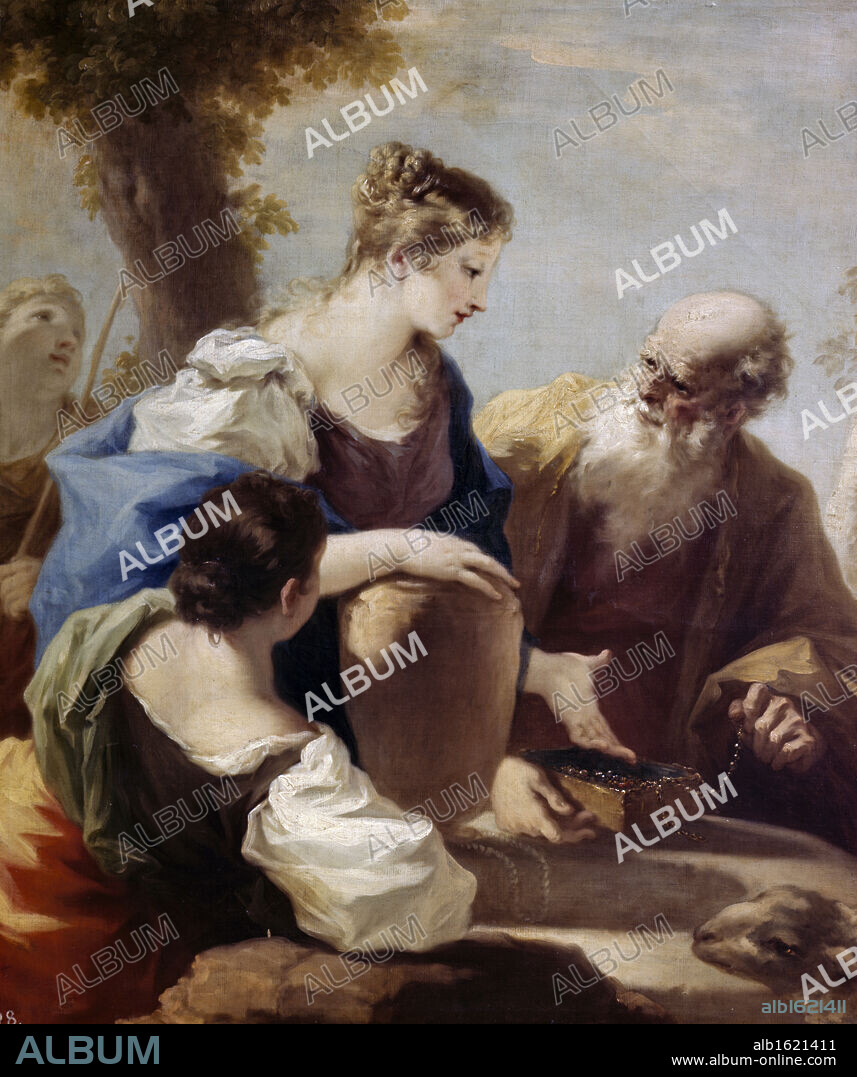 Rebecca and Eliezer at the Well by Giovanni Antonio Pellegrini, (1675-1741).