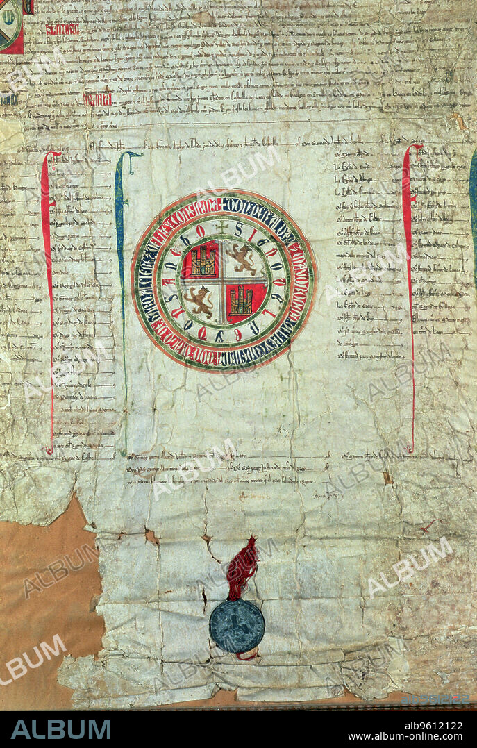 Scroll of the reign of Sancho IV the Brave, when Diego López de Haro was second lieutenant and butler of the King, manuscript, 1287.