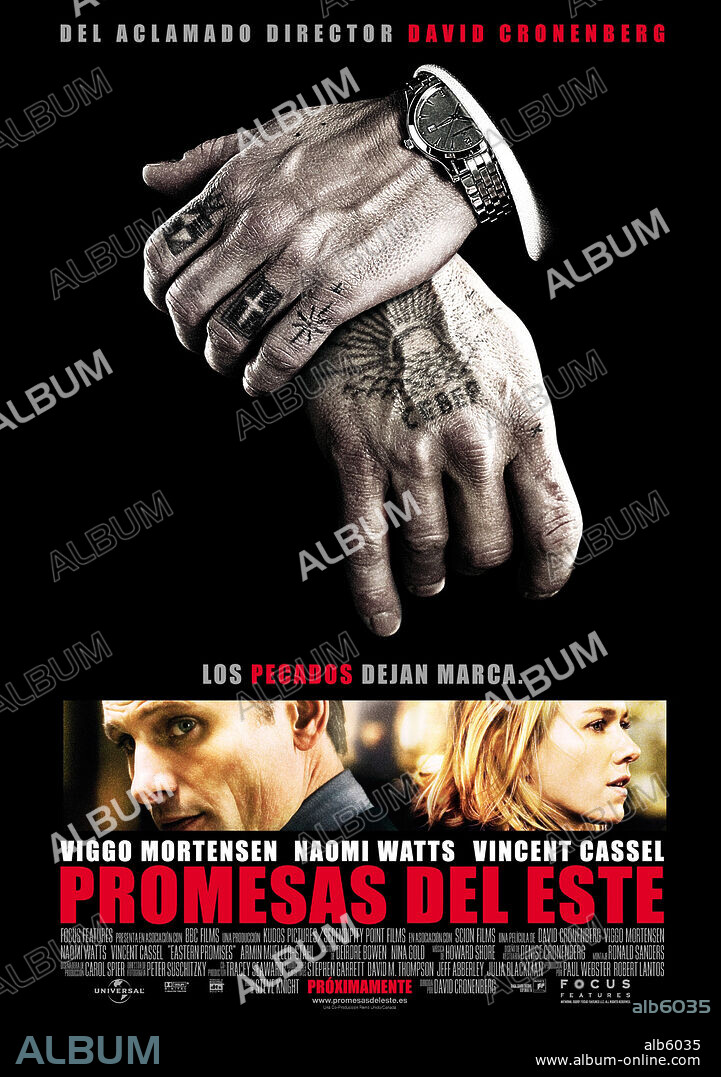 Poster de PROMESAS DEL ESTE, 2007 (EASTERN PROMISES), dirigida por DAVID CRONENBERG. Copyright SERENDIPITY POINT FILMS/BBC FILMS/FOCUS FEATURES.