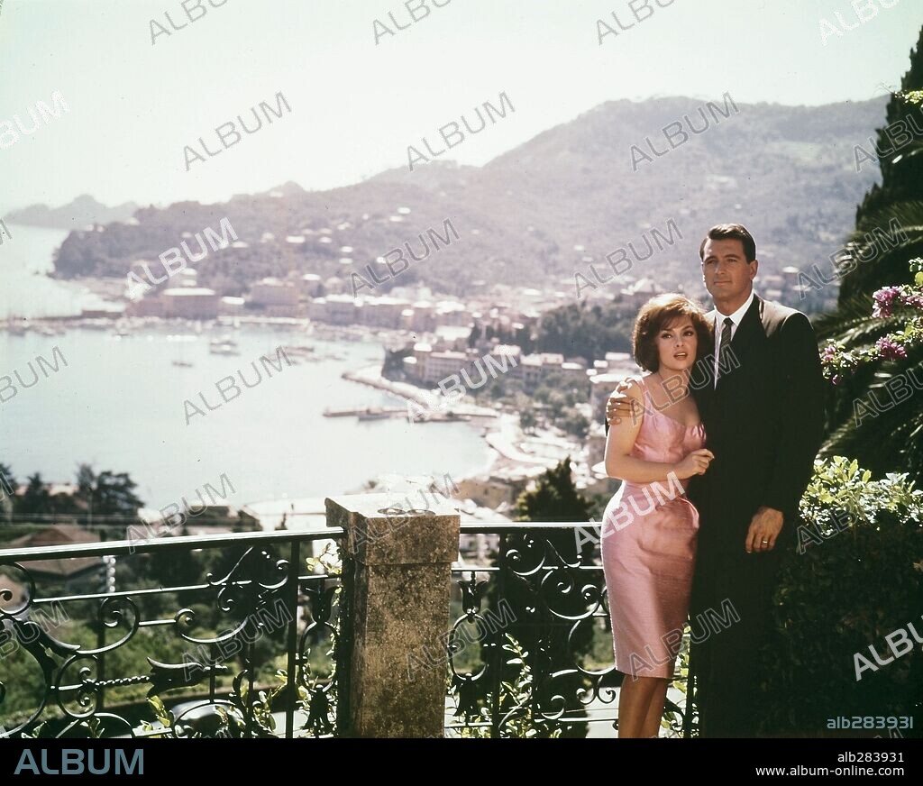 GINA LOLLOBRIGIDA and ROCK HUDSON in COME SEPTEMBER, 1961, directed by ROBERT MULLIGAN. Copyright UNIVERSAL INTERNATIONAL.