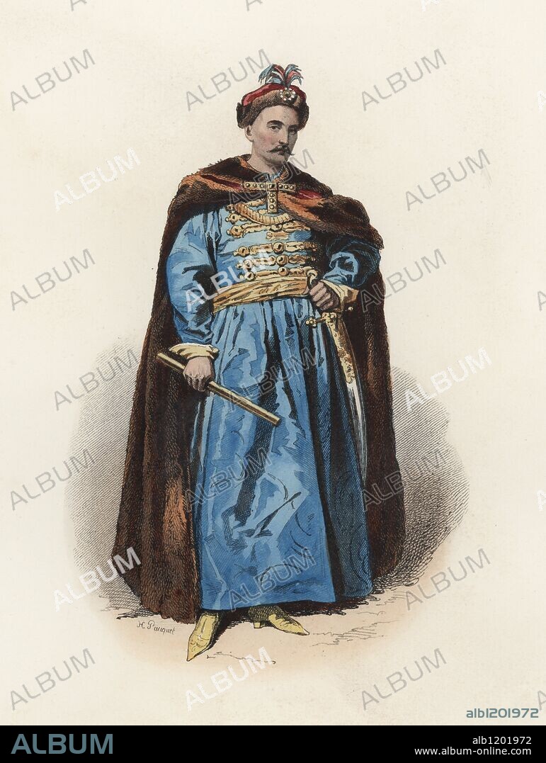 Juan III Sobieski, Rey de Polonia (1629-1696), en la Edad Moderna. Grabado en color de 1870.