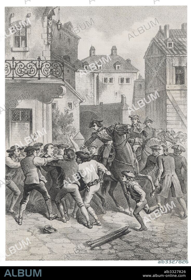 Historia de España. Disturbios en el país vasco en contra de la firma del Tratado de Valençay en diciembre de 1813. Grabado de 1880.