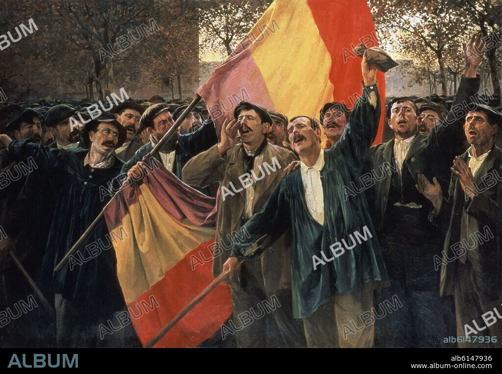 ANTONI ESTRUCH I BROS. MANIFESTACIÓN POR LA REPÚBLICA - 1904 - BANDERA REPUBLICANA.