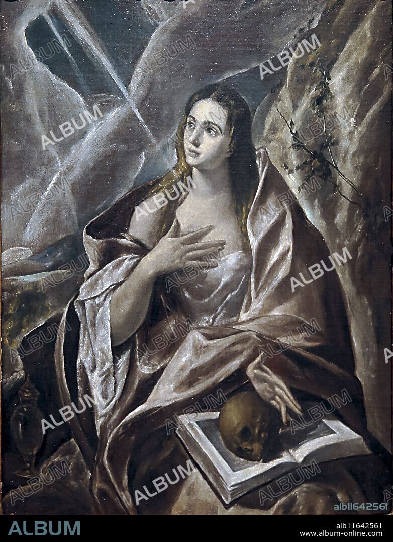 The penitent Magdalene. C. 1576. El Greco (1531-1614).  Greek painter. Oil on canvas. Museum of Montserrat, Catalonia, Spain.