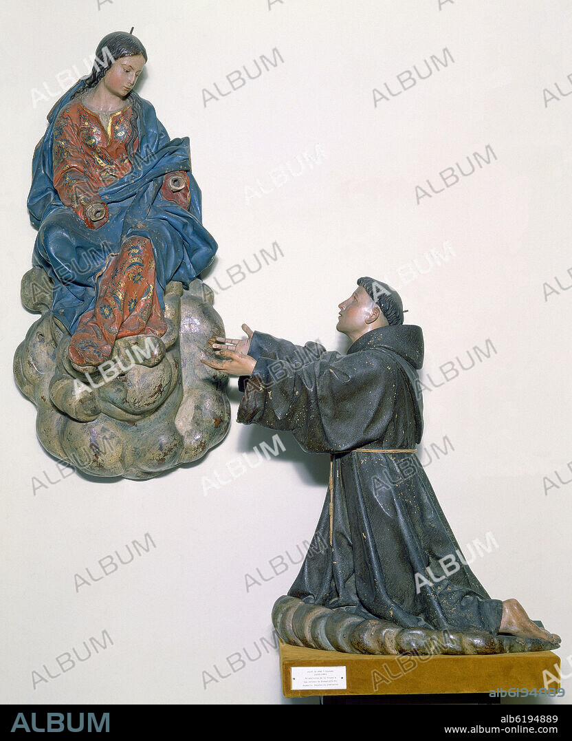 PEDRO DE MENA Y MEDRANO. APARICION DE LA VIRGEN A SAN ANTONIO DE PADUA - 1675-1676 - ESCULTURA BARROCA.