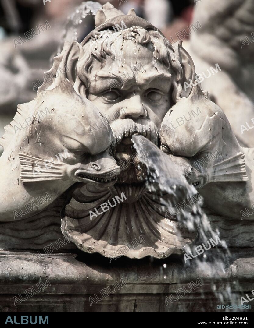 GIAN LORENZO BERNINI. Fuente del Moro: Tritón 1653-5. Piazza Navona. Roma.
