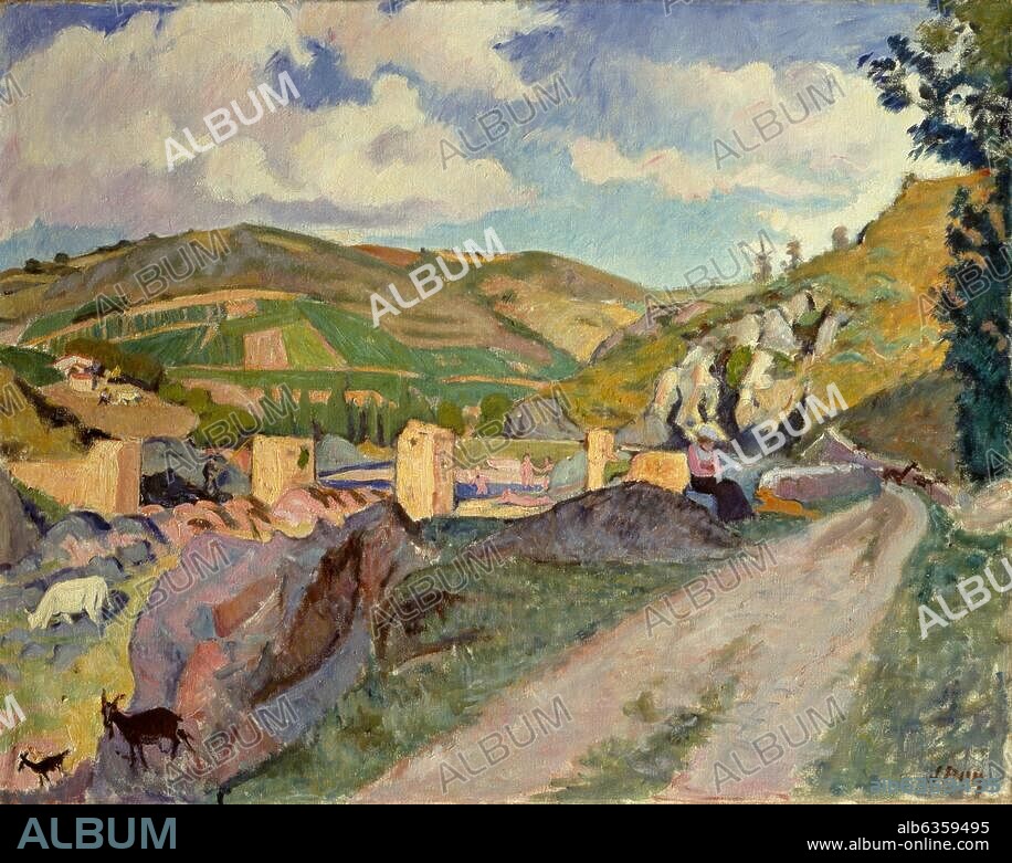 JEAN PUY. Puy, Jean; 1876-1960. "Die römische Brücke in Saint-Maurice", 1909. Öl auf Leinwand, 73,4 x 92 cm.