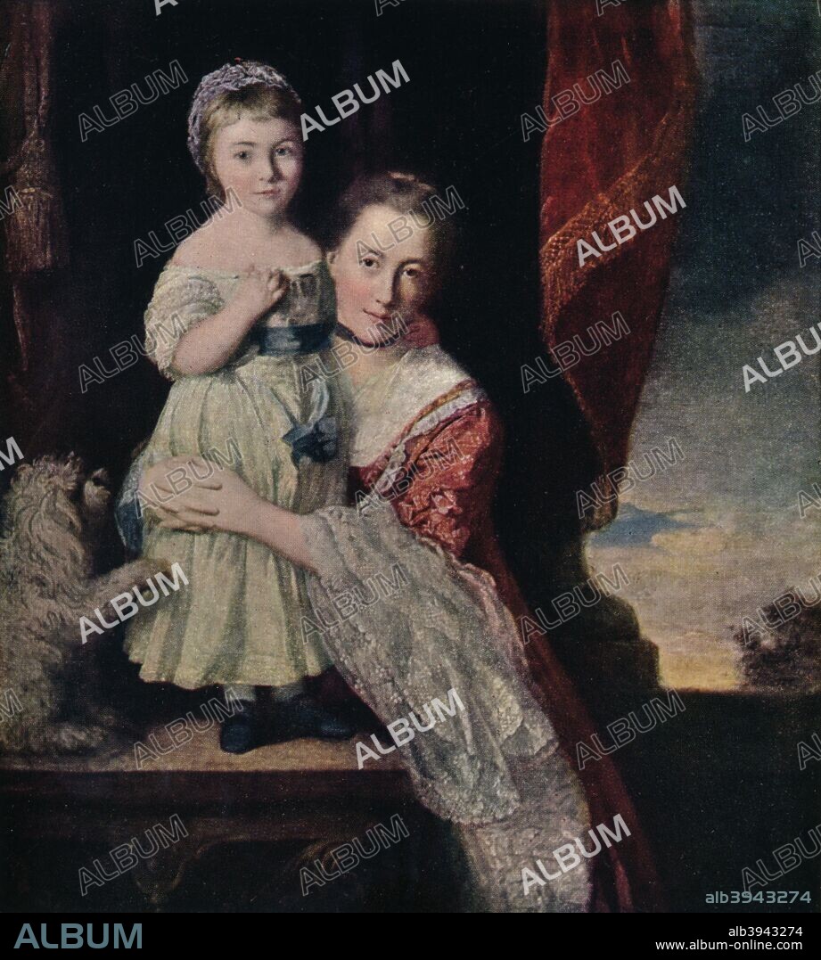 ''Duchess of Devonshire as a Child with Georgina, Countess of Spencer', 1760-61, (c1927). The Countess Margaret Georgiana Spencer (1737-1814) was John Spencer's wife. Their daughter, Georgiana Cavendish (1757-1806), was Duchess of Devonshire and first wife of William Cavendish. From Beautiful Children, by Haldane Macfall. [T. C. & E. C. Jack, Ltd., London, c1927].