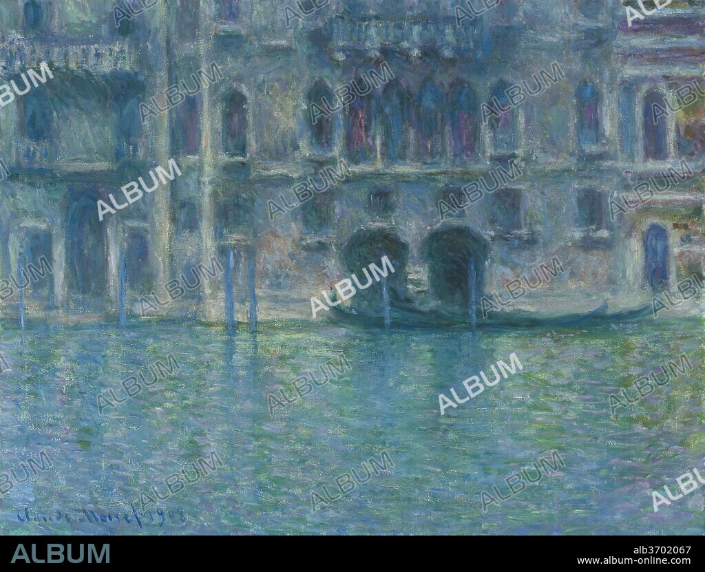 CLAUDE MONET. Palazzo da Mula, Venice. Dated: 1908. Dimensions: overall: 61.4 x 80.5 cm (24 3/16 x 31 11/16 in.)  framed: 86.3 x 105.4 x 10.7 cm (34 x 41 1/2 x 4 3/16 in.). Medium: oil on canvas.