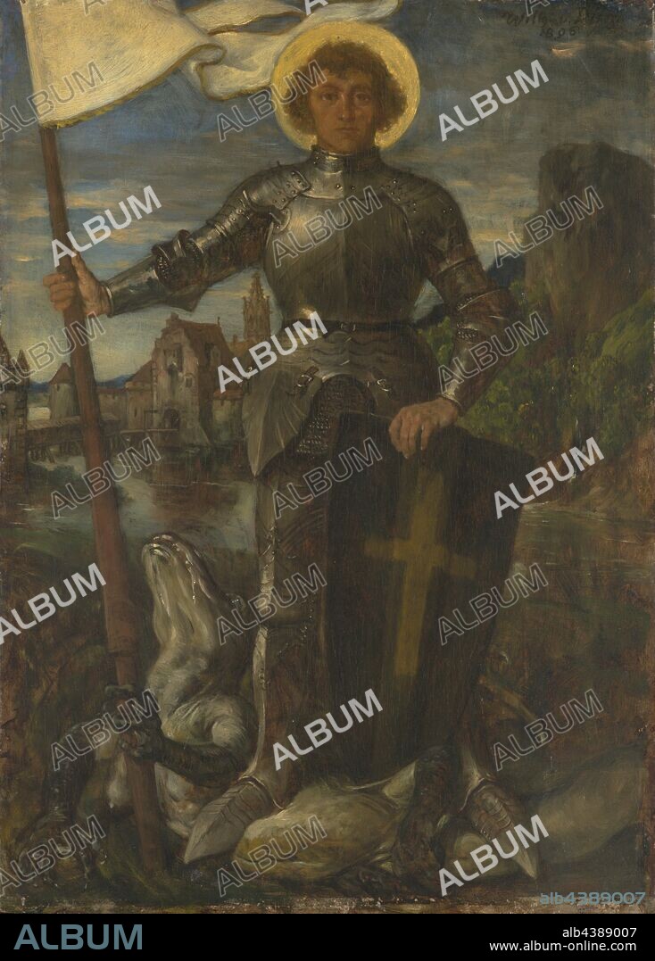 St. George, Wilhelm von Diez (German, 1839-1907), 1896, oil on panel, 15 x 11 in., European Painting and Sculpture 1800-1945.