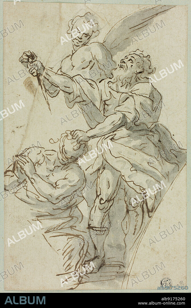 Sketch of Spandrel with Sacrifice of Isaac, n.d. Attributed to Francesco de Mura.
