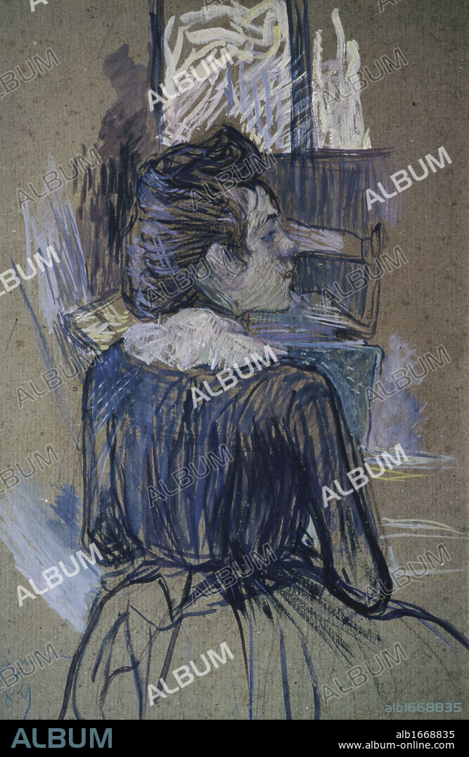 HENRI DE TOULOUSE LAUTREC. Woman At The Widow   1889  Henri de Toulouse-Lautrec (1864-1901/French)  Pushkin Museum of Fine Arts, Moscow.