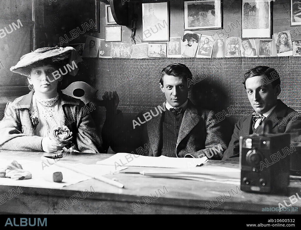 JOAN VIDAL I VENTOSA. Fernande Olivier, Pablo Picasso und Ramon Reventós im El Guayaba in Barcelona.