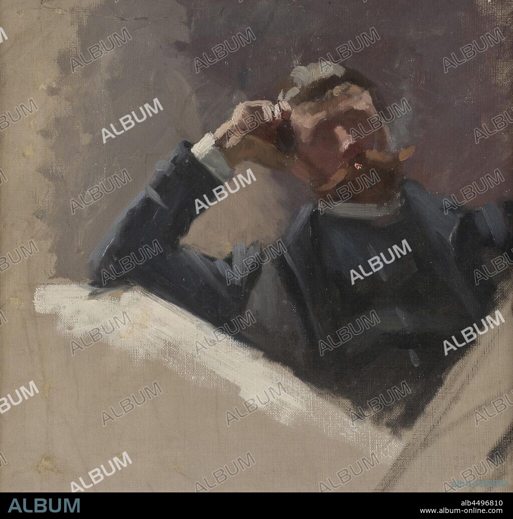 Eva Bonnier, Georg Pauli, The Artist Georg Pauli, Study, painting, from 1884 until 1886, Oil on canvas mounted on masonite, Height, 32.5 cm (12.7 inches), Width, 35.5 cm (13.9 inches).
