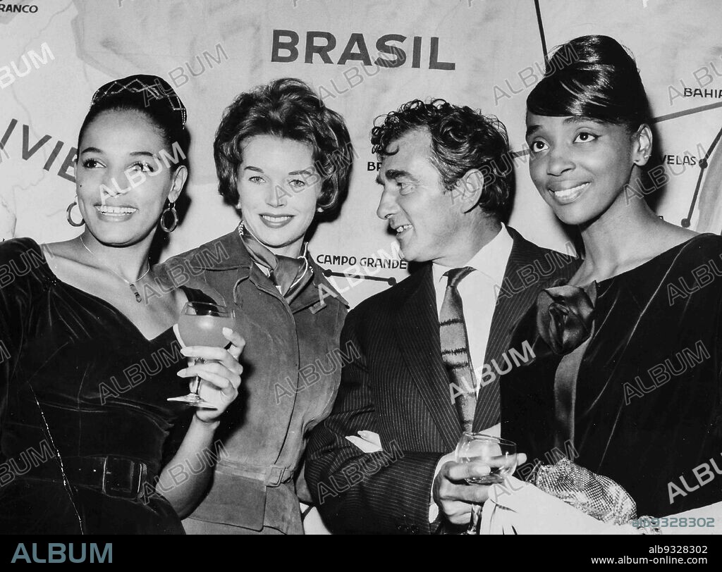 Lourdes De Oliveira, Dawn Addams, Marcel Camus and Lea Garcia, Paris 1960.